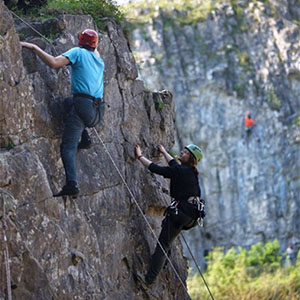 Rock climbing in Cheddar Gorge